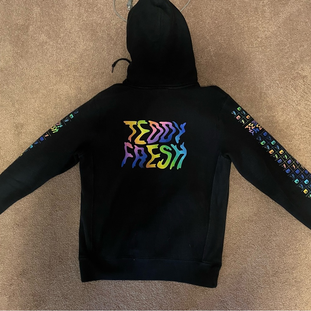 Teddy Fresh Trippy Hoodie, XS Rainbow Thick Fabric